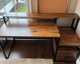 56. Wood & Metal Desk w/ 1 Drawer (62" x 24" x 30")