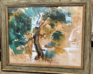 86. Signed Watercolor of a Tree by Sylvia Spurgeon