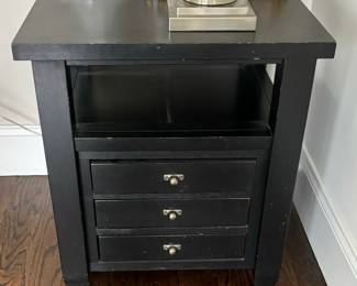 10. Black 3 Drawer End Table (23" x 21" x 25")