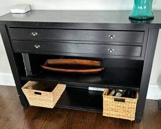 20. Black 2 Drawer Sideboard (50" x 16" x 34")