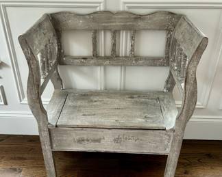 7. Grey Bench w/ Storage (27" x 17" x 32")