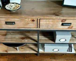 35. 2 Drawer Console Table w/ Metal Base (56" x 18" x 31")