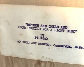 91. "Mother & Child And Four Studies For The Right Hand" by Picasso (16" x 20")