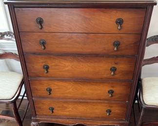 59. Essey 5 Drawer Highboy (34" x 19" x 49)