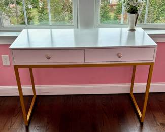 45. 2 Drawer Desk on Metal Base (47" x 22" x 32")