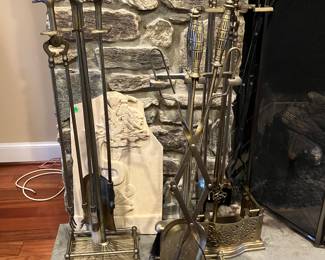 Brass fireplace tools