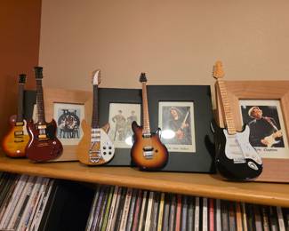 Guitar-themed art and knicknacks
