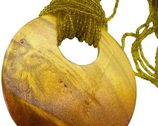 Yellow Abalone Bead Necklace 