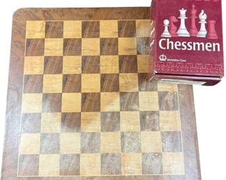 Wooden Chess Board With Pieces 