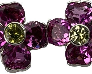 925 Silver Pink Sapphire Earrings 