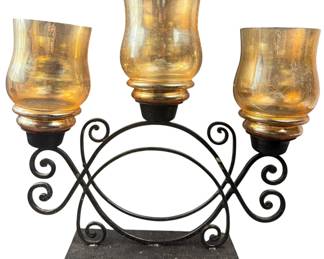 Metal Glass Candle Holder 