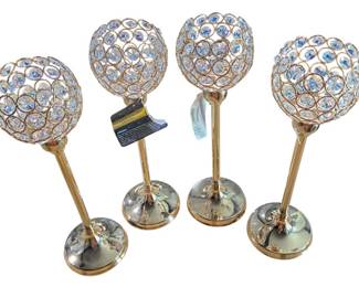 4 x 14 Crystal Candle Holders 