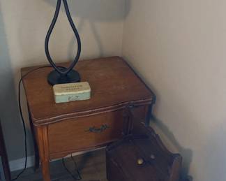 A White Sewing Machine, Floor Style Sewing Box And More
