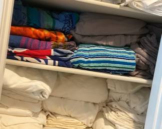 Large Lot Of Sheets, Towels, Blankets, And More