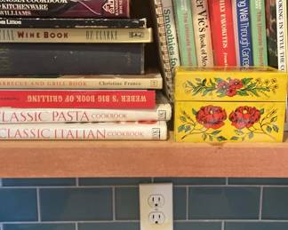 Lot Of Cookbooks And A Recipe Box