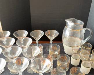 Gold Trimmed Glassware