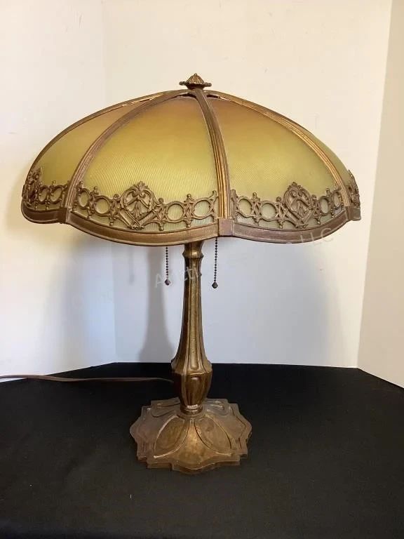 Antique Bent Glass Lamp