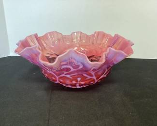 Northwood cranberry glass bowl