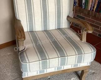Striped accent chair