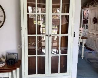Distressed 2 door curio cabinet