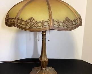 Antique Bent Glass Lamp