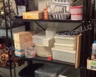 Metal shelving & kitchen wares