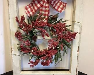 Vintage window with wreath