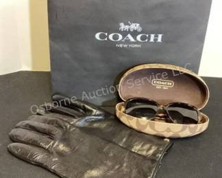 Coach sunglasses & leather gloves