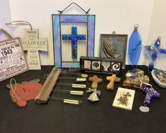 Religious decor, vintage chalk holder