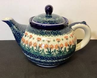 Polish Pottery teapot; Several pieces of Polish Pottery to choose from, see catalog for all items