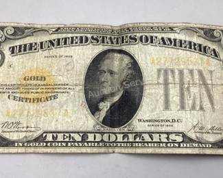 $10 Gold Certificate (2 available)
