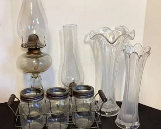 Oil lamps, vases, decor