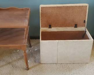 White Marbled Naghahide Mini Chest Wood Side Table