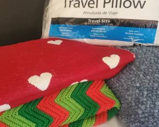 Throw Blankets, Xmas Afghan Travel Pillow