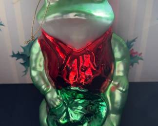 Christmas Frog, Wood Trees, Boxes Of Ornaments