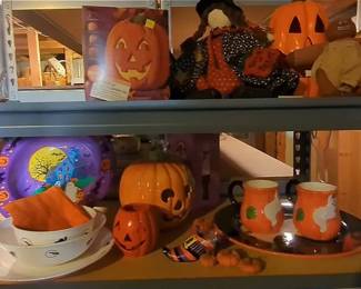 Halloween Decor And Dishes Mystery Lot