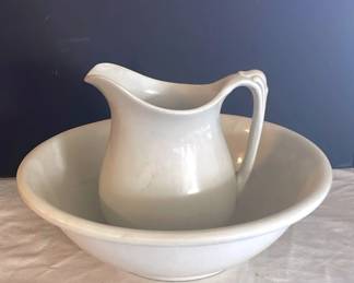 Antique Ironstone Pitcher and Wash Basin