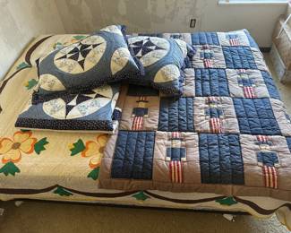 3 Hand Stitched Quilts 2 Hand Stitched Quilted Shams