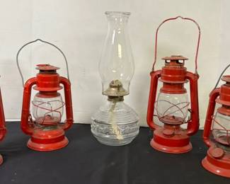 Vintage Dietz The World Light Oil Lanterns, Glass Oil Lamp