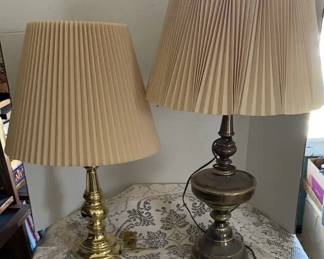 2 Brass Table Lamps