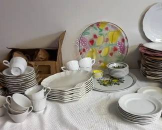 Vintage White China plates, Cups saucers