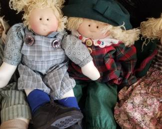 "Little Souls" rag dolls - one-of-a-kind, collectible dolls designed and handmade by artist Gretchen Wilson. 
Each doll is handcrafted and personally signed by the artist. Known for their whimsical, individual personalities and use of recycled materials for accessories. 