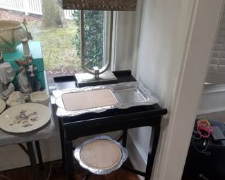 Accent table; cheese trays