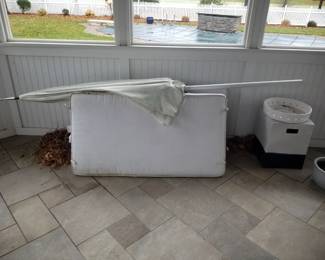 Serena & Lily Pacifica cushions; umbrella