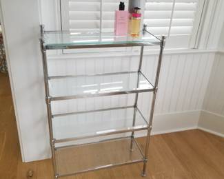 Glass bathroom shelf