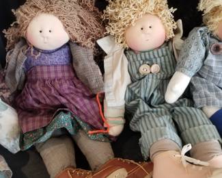 "Little Souls" rag dolls - one-of-a-kind, collectible dolls designed and handmade by artist Gretchen Wilson. 
Each doll is handcrafted and personally signed by the artist. Known for their whimsical, individual personalities and use of recycled materials for accessories. 