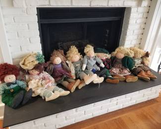 "Little Souls" rag dolls - one-of-a-kind, collectible dolls designed and handmade by artist Gretchen Wilson. 
Each doll is handcrafted and personally signed by the artist. Known for their whimsical, individual personalities and use of recycled materials for accessories. 
