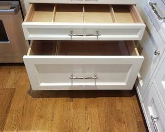 Cabinetry features pull-out drawers