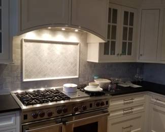 48" Wolf range with griddle; custom range hood