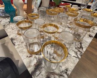 Tiffin crystal stemware sets, Iced Tea 13, Whiskey 14,  Champagne/sorbet 12, Cordials 14, Wines 12